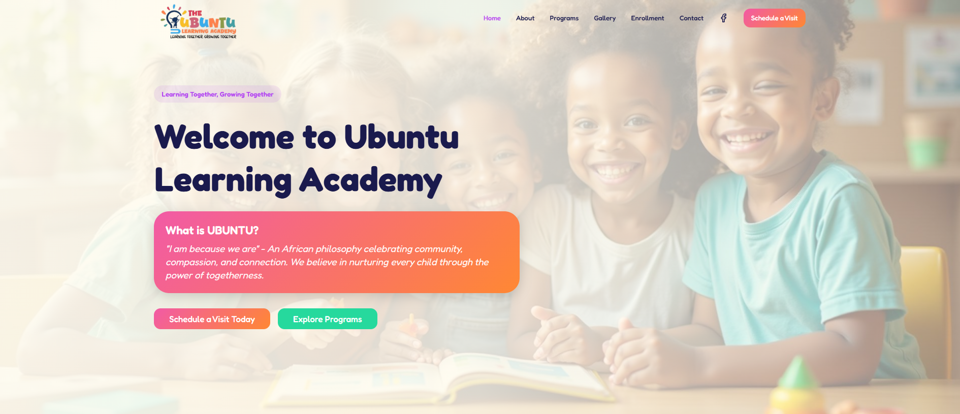 Ubuntu Learning Academy website screenshot