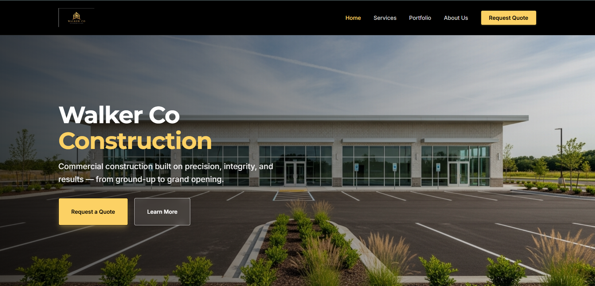 Walker Co Construction website screenshot